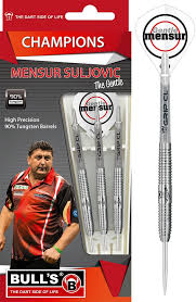 Er ist auch unter seinem spitznamen „the gentle bekannt. Dartprofi At Steel Darts 3 Pcs Champion Mensur Suljovic