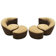 Pair Of Vladimir Kagan Nautilus Lounge Chairs And Ottomans Chair And Ottoman Lounge Chair Modern Lounge Chairs
