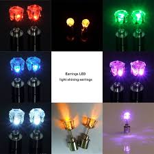 Light Up Led Bling Ear Studs Led Lamp Luminous Stud Earrings Dance Party Wish