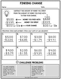 Free Money Worksheets Addition Subtraction Sales Tax And Next Dollar Up In 2020 Money Worksheets Adding Money Addition And Subtraction