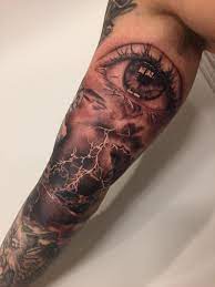 Thank you @cssafi 💕 i'd love to do more foxes or unicorn mixed breeds or any animals with magical horns! Eye With Thunderstorm Inner Bicep By Jodi Of Outlaw Ink Done A Chronic Ink Toronto Canada Tattoos