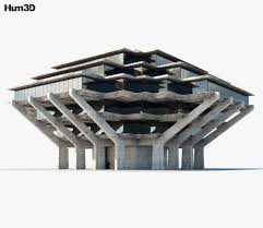3d Model Of Geisel Library 3d Model Scene Setup Model