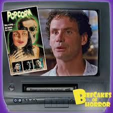 Toby D'Amato (Tom Villard) in Popcorn, 1991 A university film student comes  up with the idea for an all-night horror movie marathon to raise funds for  his program's lacking department. While setting
