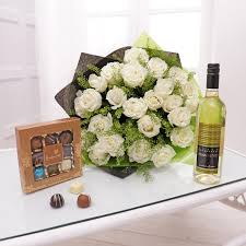 We offer a next day wine delivery service perfect for sending last minute gifts or you can choose the date you would like your wine gift delivered. Luxury Gift Bundle Chocolates White Wine Rose Bouquet Gettingpersonal