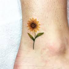 Cute Tiny Sunflower Tattoo On The Ankle Sunflower Tattoo Small Sunflower Tattoos Sunflower Tattoo