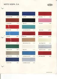 Modern Vespa Original Colour Chart Color Codes Paint