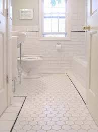 White Hex Tiles Traditional Bathroom White Subway Tile Bathroom Bathroom Floor Tiles Bathroom Flooring
