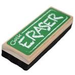 Imagination Generation Chalk and Dry Erase Board Felt Eraser with Wooden Handle