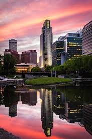 First National Bank Tower Omaha Usa See More Pictures Seemorepictures Sunset City World Photography Places