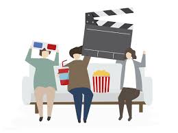 Download Premium Vector Of Illustrated Friends Watching A Movie 400918 Illustration Free Illustrations Iconic Movies