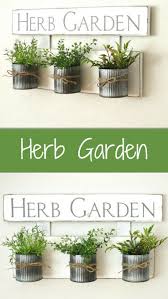 Herb Garden Wood Sign With Corrugated Metal Pots Rustic Garden Decor Farmhouse Wall Decor Distressed White Boards Industrial Farmh Herb Wall Herbs Garden Wall