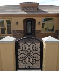 Matching Door And Gate For This New Custom Home Happy Home Owner Ready To Move In Gate Irongate Customiron Wrough Iron Doors Custom Homes Homeowner
