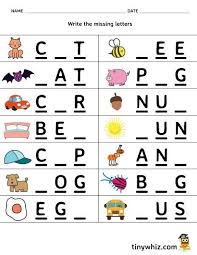 Free Printable Worksheet Write The Missing Letter 3 Letter Words Free Printable Alphabet Worksheets Kindergarten Phonics Worksheets Alphabet Worksheets Free