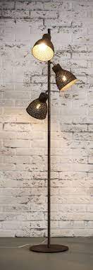 collectie prima lux en idee stalamp afgewerkt met geperforeerd verouderd metaal vloerlamp vloerlampen woonkamer verlichting