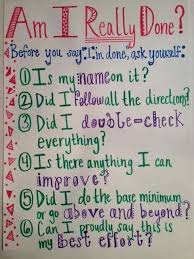 Anchor Chart For Reminders Before Students Turn In Work