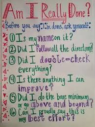 anchor chart for reminders before students turn in work