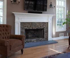 Check spelling or type a new query. Fireplace Mantle In White With Stacked Stone Surround Set A Top Volcanic Stone A Traditional Family Room New York By Kraftmaster Renovations Houzz Au