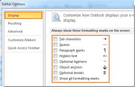 How To Turn Off Or Show Hide Formatting Marks Or Characters In Outlook