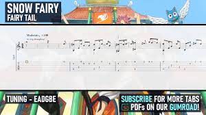 Fairy Tail - Snow Fairy (OP 1) Fingerstyle Acoustic Guitar Tab - YouTube