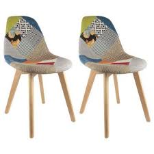 Tout pour l'équipement et ameublement de la maison à prix discount. Patchwork Lot De 2 Chaises Scandinaves Multicolore Vente De Altobuy Conforama