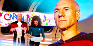 Why Jean-Luc Picard Kept TNG's "Captain Picard Day" Banner Despite Hating It