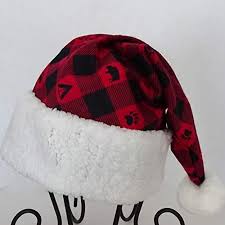 Black And Red Santa Hat Red Black Buffalo Check Camping Santa Hat Novelty Plaid Santa Hat Christmas Hat Check Camping Buffalo Red Christmas Hat Black And Red Santa Hat