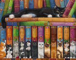 Charles wysocki cat jigsaw puzzles. Amazon Com Cat Bookshelf Jigsaw Puzzle 1000 Piece Toys Games