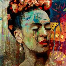 My love for Frida started in 2002 😍 This is my painting called «Frida with  blue eyes» that I painted for my first solo exhibition in 2006, with 22  paintings and drawings of Frida ❤️