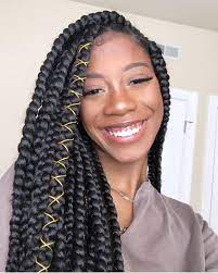Chunky Braids Are So Beautiful Officiallynaomi Box Braids Hairstyles For Black Women Braided Hairstyles Purple Natural Hair