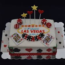 Solid color or matching balloons, table clothes, streamers, & other decorating accessories can be added to make this fun theme eye catching. Las Vegas Themed Birthday Cake Nichalicious Baking