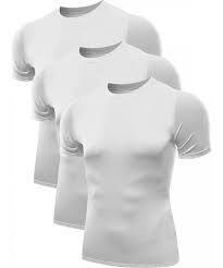 mens 3 pack athletic compression under base layer sport shirt 5011 3 pack white cb12odk4wo8 size small