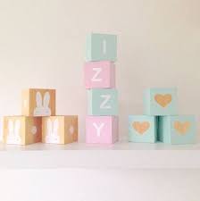 Personalised Baby Name Building Blocks Wooden Blocks Toys Play Cube Wooden Letters