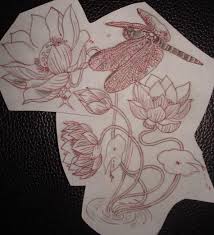 Dragonfly Lotus Tattoo Flower Tattoo Shoulder Memorial Tattoos Tattoo Sketches