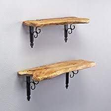 Amazon Com Welland Live Edge Cedar Reclaimed Wood Shelf Wall Mounted Vintage Rustic Decor 20 And 24 Inches Shelves Rustic Wall Shelves Wood Floating Shelves