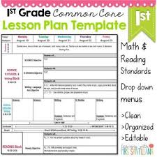 1st Grade Common Core Lesson Plan Template Common Core Lesson Plans Lesson Plan Templates Math Lesson Plans Template