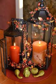 30 Pretty Candle Decoration Ideas For Thanksgiving Fall Lanterns Fall Centerpiece Fall Decor Diy