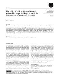 Check spelling or type a new query. Pdf The Ethics Of Ethical Debates In Peace And Conflict Research Notes Towards The Development Of A Research Covenant
