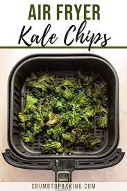 Crispy Air Fryer Kale Chips Are Easy To Make With Simple Ingredients And Just 7 Minutes In The Air Fryer They Satisfy Tha In 2021 Kale Chips Snack Craving Yummy Sides