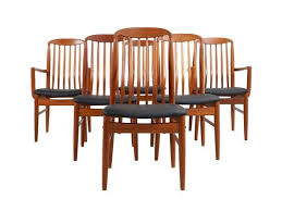 This Set Of Six Dining Chairs Was Designed By Benny Linden In The Danish Style And Were Manufactured In Thail Teak Dining Chairs Reupholster Chair Dining Chair