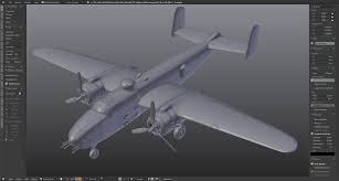B 25j Mitchell W I P Blender 3d Model Blender 3d 3d Model Blender