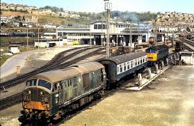 71 040 020571 Laira D6323 And D1067 Old Train Station Abandoned Train British Rail
