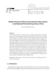 He constantly crushes goals and is an ideal team player. Pdf Reader Response Theory And Literature Discussions A Springboard For Exploring Literary Texts