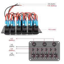 Toggle switches are a type of switches which alternates its output between the two output states, on the same input action.here given a sample code to on and off led with push button. Nilight 6 Gang 5 Pin On Off Toggle Rocker Switch Panel With 12v 24v Le Nilight Led Light