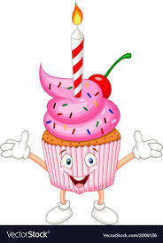 Birthday Cake Cartoon Images Free Cup Cake Cartoon With Candle Vector Image On Vectorstock Magic Birthday Happy Birthday To You Candles