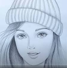 How To Draw A Girl Wearing Winter Cap For Beginners Step By Step Pencil Sketch Girl Drawing Pictures Sketches Of Girls Faces Pencil Drawings Of Girls