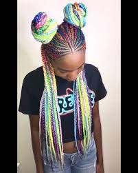 Black And Rainbow Jumbo Box Braids Braids Colored Box Braids Hair Styles Kids Hairstyles