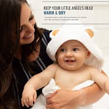 Buy 100 Bamboo Hooded Baby Towel By Mi Bella Baby Natural Hypoallergenic Soft Absorbent Durable Large White Bath Towels With Bear Ears For Newborn Essentials And Toddlers Gender Neutral Baby Gifts Online