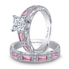 Black And Pink Wedding Ring Kirk Kara Diamonds And Pink Sapphires But With Black Diakonds In Place Of The Pink Sapp Pink Wedding Rings Pink Engagement Ring Colored Stone Engagement Rings