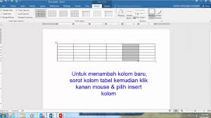 Menambah Jumlah Kolom Dan Baris Dalam Tabel Di Ms Word Youtube