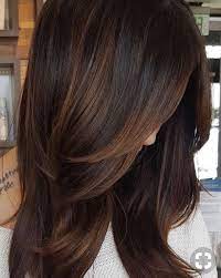 Suitable for both long and short hair, this style softens your look with the gentle auburn lowlights. Brunette With Subtle Auburn Lowlight Bayalage Hair Styles Long Hair Styles Hair Highlights